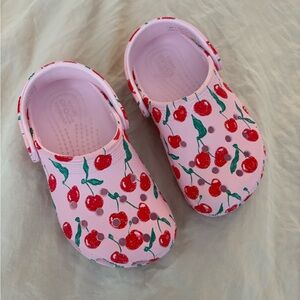 CROCS Pink with Cherry Design